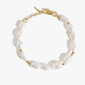 Missoma Freshwater Pearl Gold Bead Bracelet